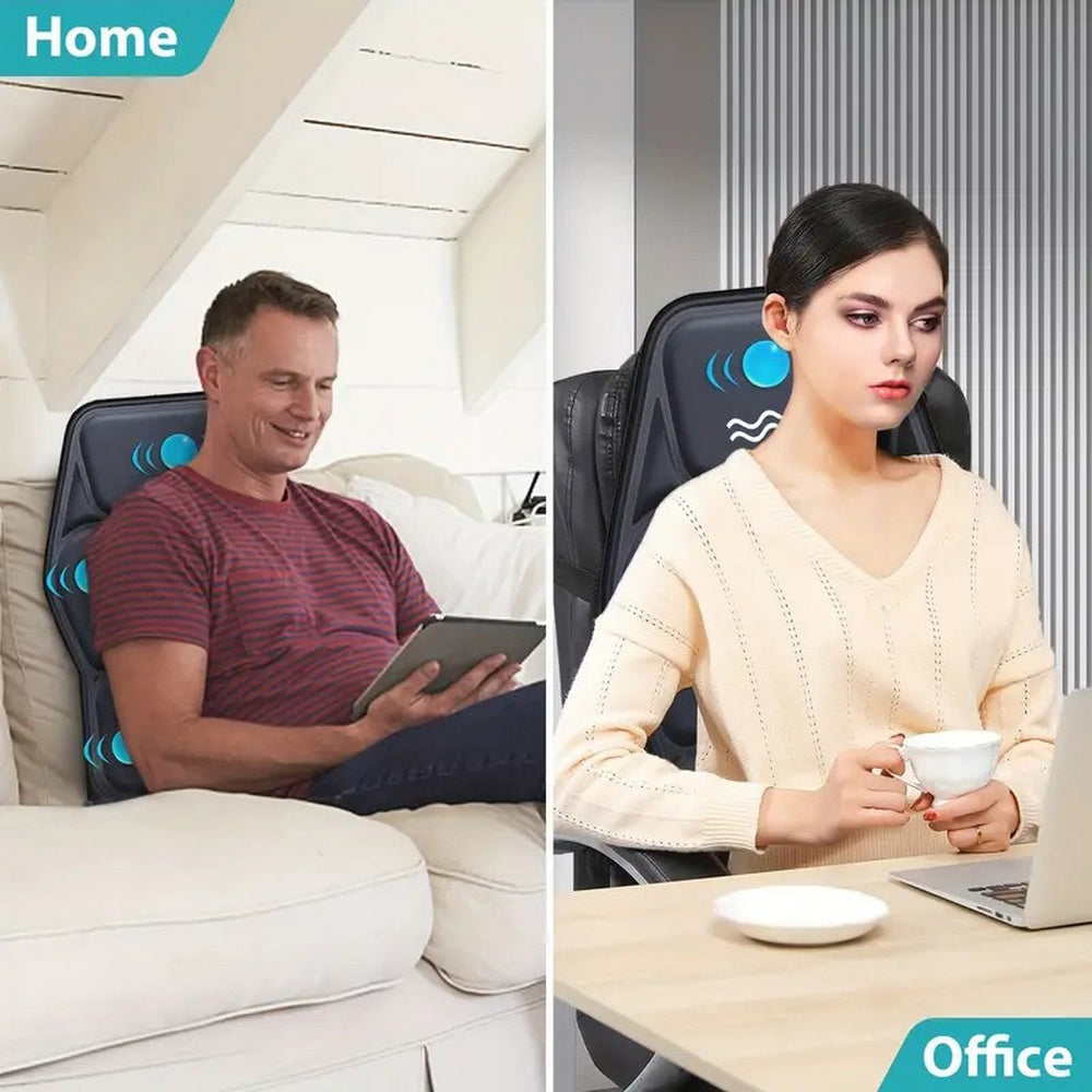 Massage Chair Pad with Heat – 7 Vibration Motors for Office & Home Use