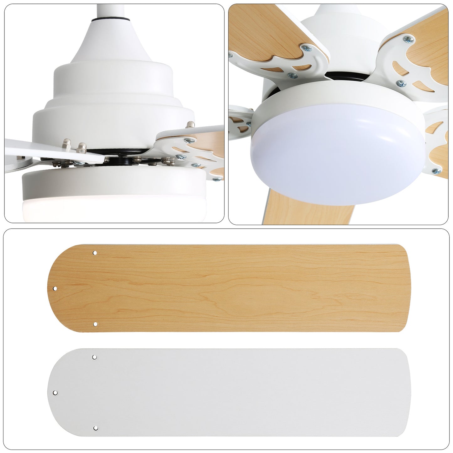 Fiberboard Ceiling Fan – Eco-Friendly Blades | Modern Silent Fan for Home & Office