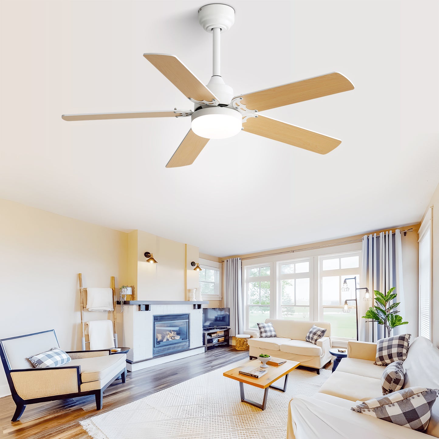 Fiberboard Ceiling Fan – Eco-Friendly Blades | Modern Silent Fan for Home & Office