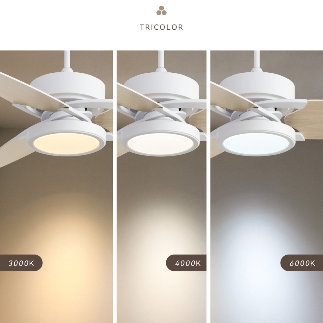 52" Smart LED Ceiling Fan – White Indoor + Remote Control