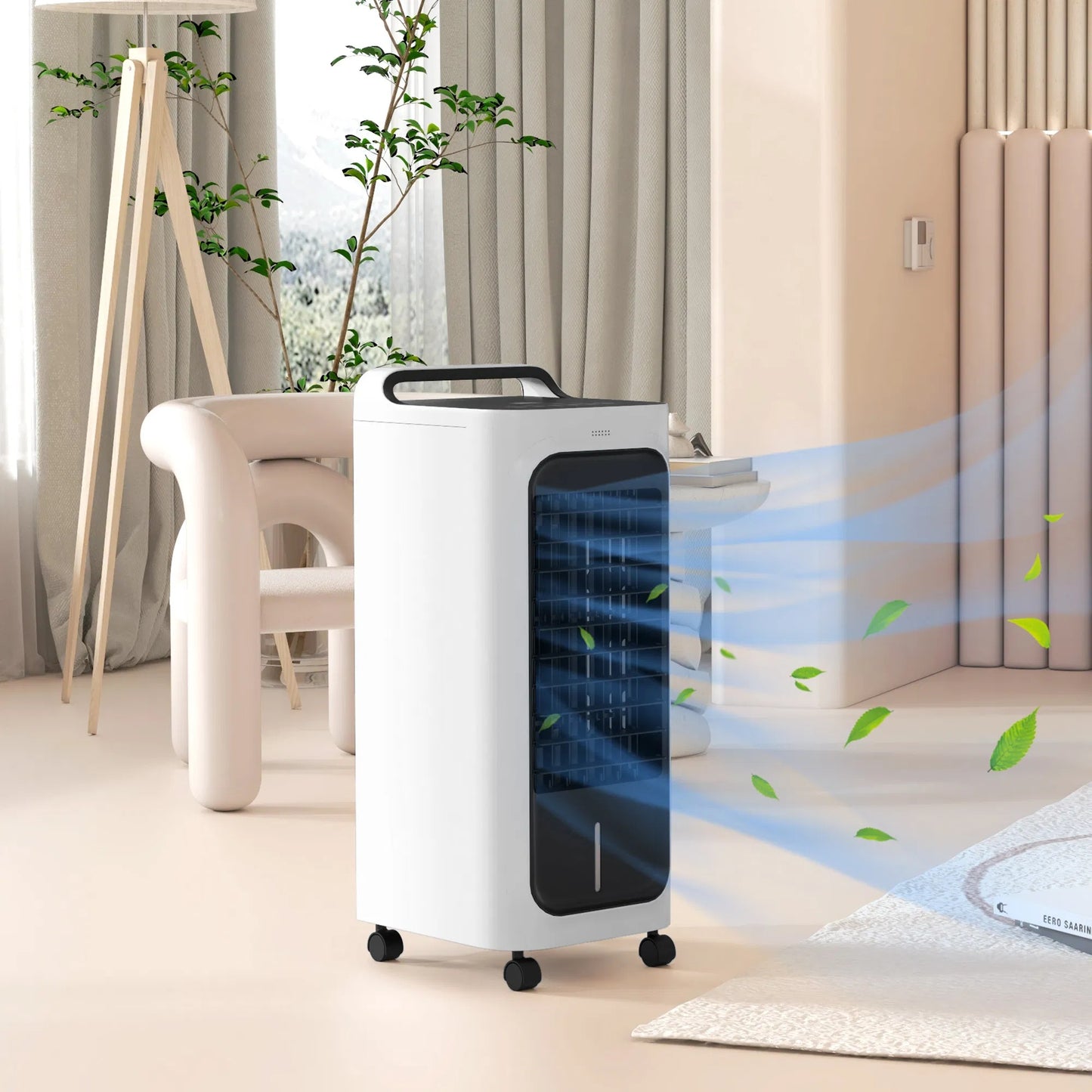HOMCOM 3-in-1 Evaporative Air Cooler – Ice Cooling Fan with Remote, Water Tank & Timer