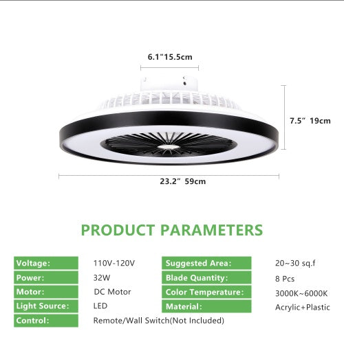Ceiling Fan with Light – Modern 2-in-1 LED Lighting & Cooling | Remote Control & Quiet Motor