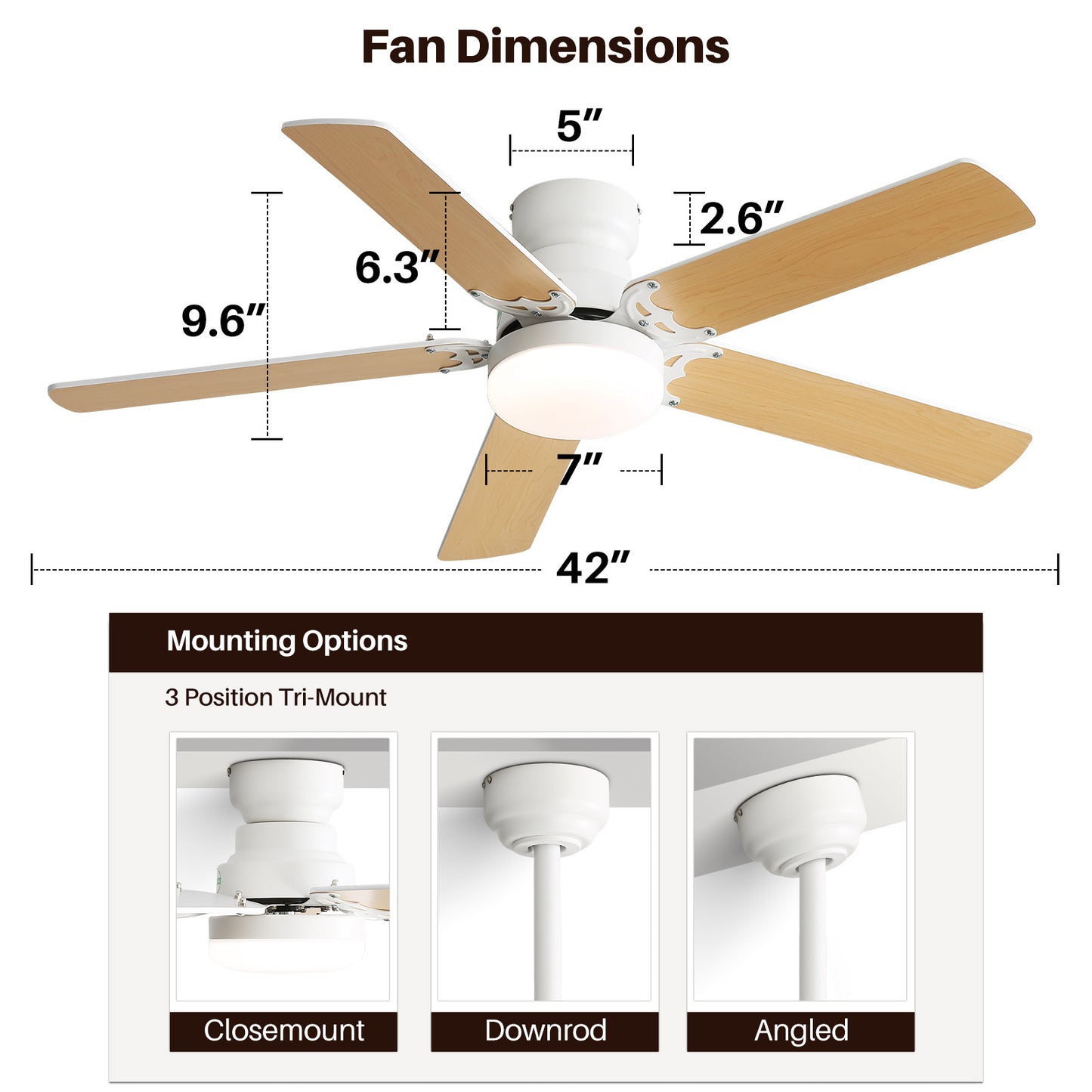 Fiberboard Ceiling Fan – Eco-Friendly Blades | Modern Silent Fan for Home & Office