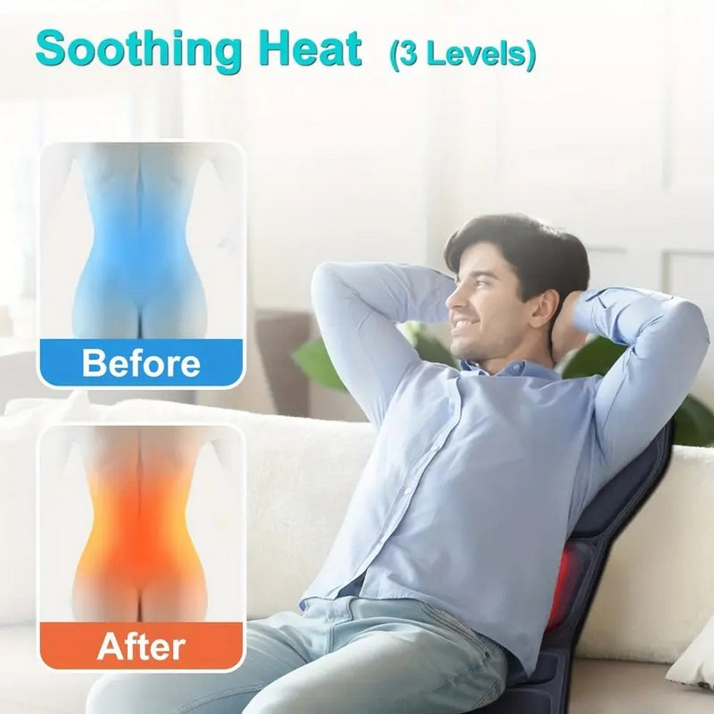 Massage Chair Pad with Heat – 7 Vibration Motors for Office & Home Use