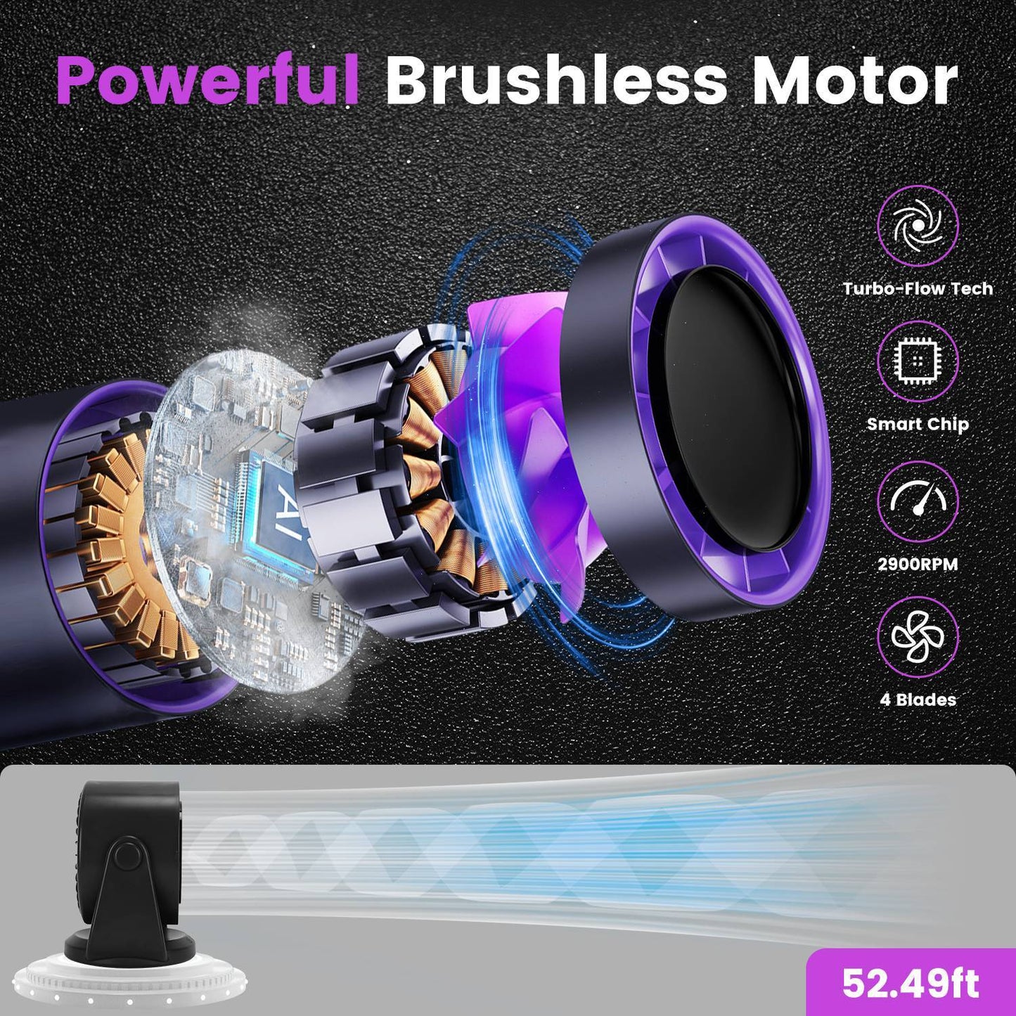 Rechargeable Mini Desk Fan – Battery Operated & Wall Mounted | Quiet, Tilting USB Fan for Travel & Office