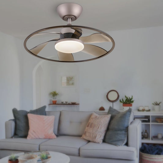 22" LED Smart Ceiling Fan – Coffee Finish + Remote Control