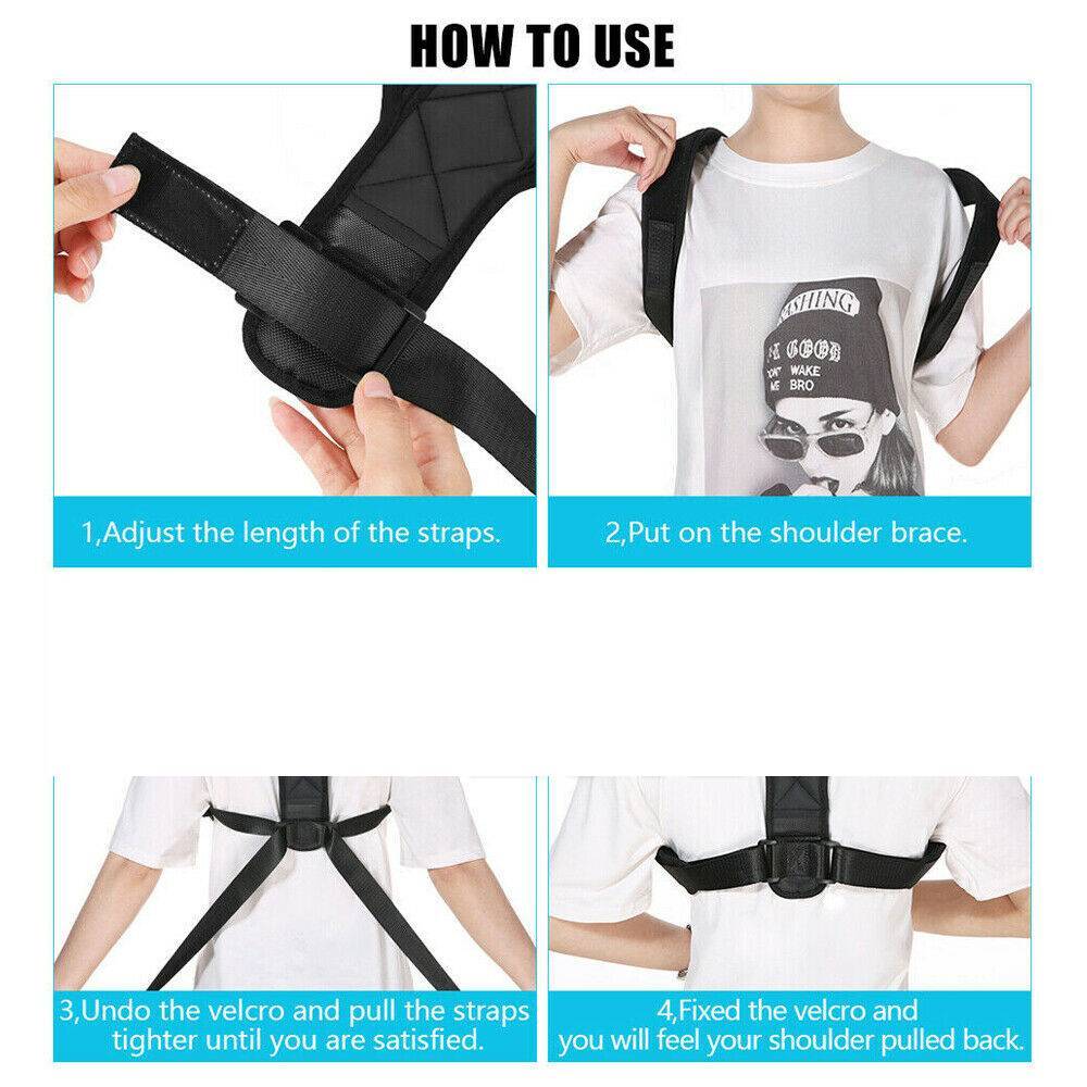 Posture Clavicle Support Corrector – Back Straightener & Shoulder Brace Strap