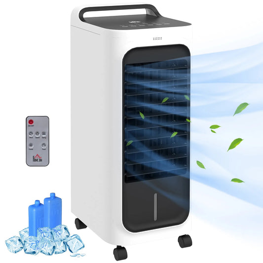 HOMCOM 3-in-1 Evaporative Air Cooler – Ice Cooling Fan with Remote, Water Tank & Timer